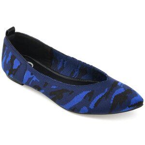 Journee Collection Womens Size 7 Comfort Foam Karise Knit Ballet Flats in Blue